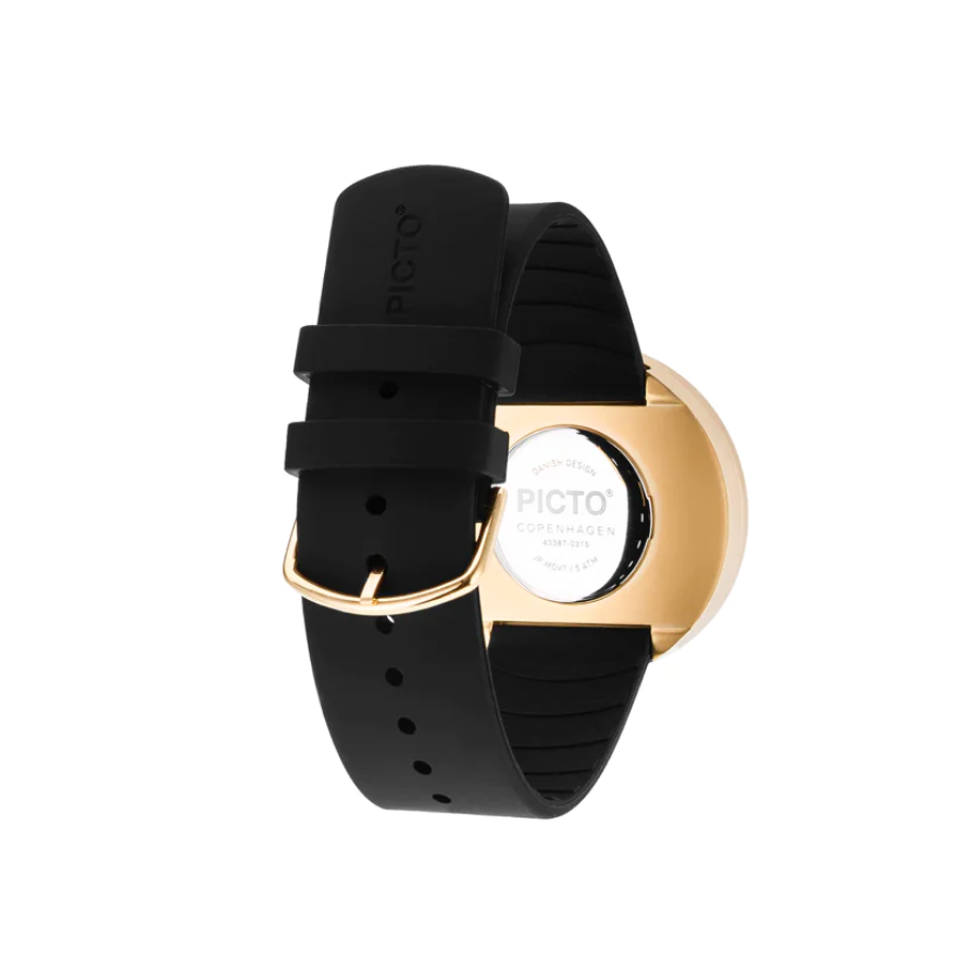 Black dial / Matt rose gold mesh band 30 mm - PICTO Watches